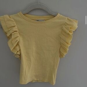 Zara Yellow Ribbed Shirt